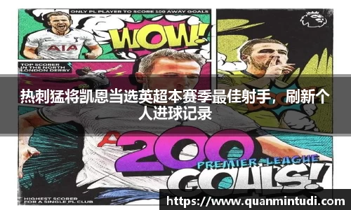 热刺猛将凯恩当选英超本赛季最佳射手，刷新个人进球记录